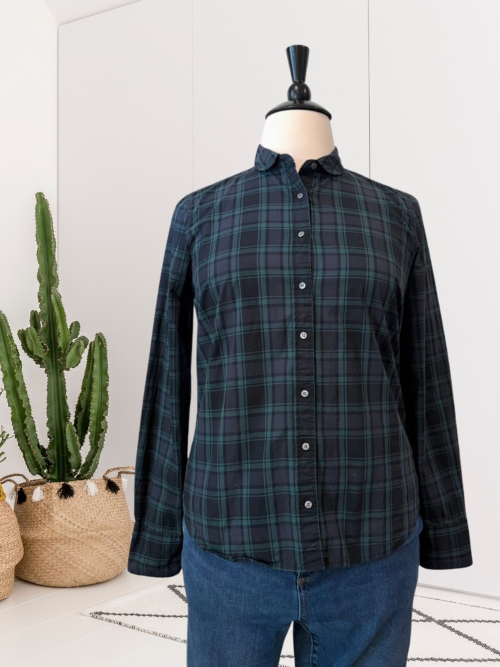 J.Crew Plaid Perfect Club Collar Long Sleeve Button Down Shirt